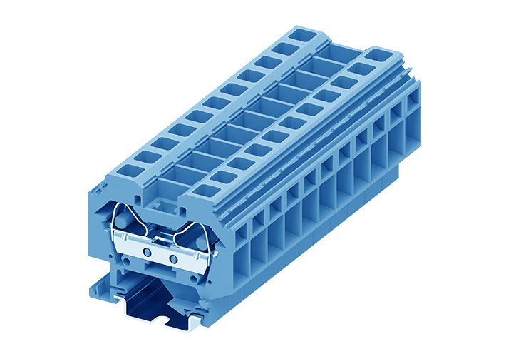 Проходная клемма 216902 - Проходная клемма, боковой подвод кабеля, TA16, тип фиксации провода: пружинный, номинальное сечение: 16 мм кв., 76A, 800V, ширина: 12 мм, цвет: синий, тип монтажа: DIN 35
