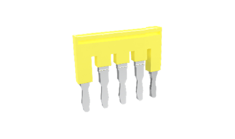 Соединительная перемычка TJA6.2-5 - Соединительная перемычка, втычная, изолированная, 5 полюсов, для серий клемм: TP/TU/TC, шириной 6,2 мм, цвет: желтый