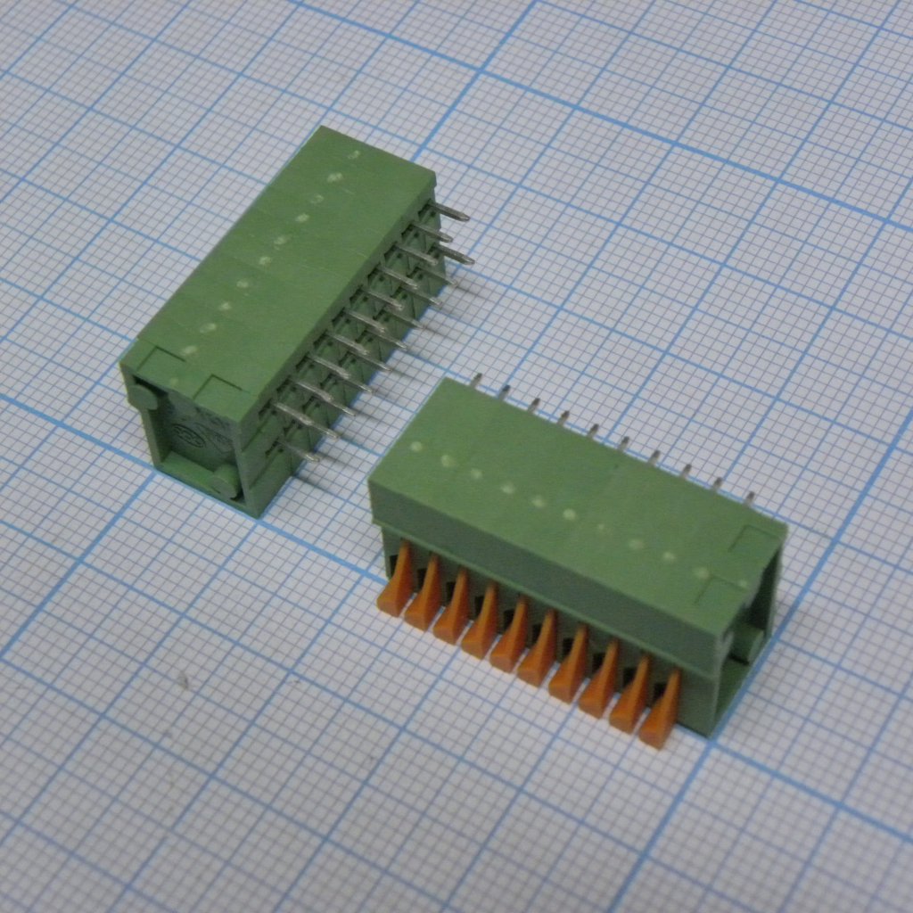 DG141R-2.54-10P-14-00A(H) - Нажимной безвинтовой клеммный блок 10 контактов. Зажим типа торцевой контакт. Серия DG141R-2.54