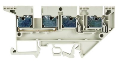 Клемма сенсорн. WK 2,5-4 KOI /U - Проходная клемма, тип фиксации провода: винтовой, номинальное сечение: 2,5 мм кв., 16A, 400V, ширина: 5 мм, цвет: серый, тип монтажа: DIN 35