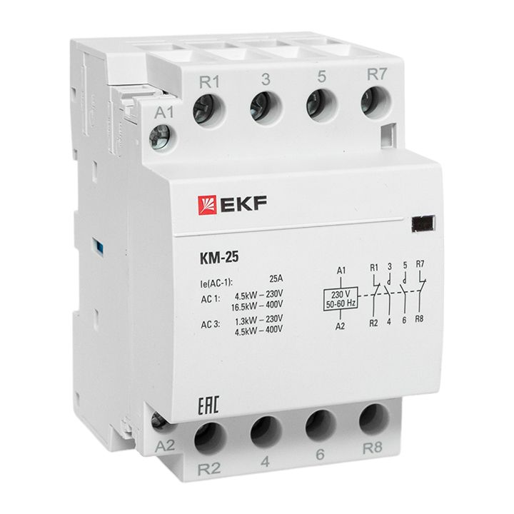 Контактор модульный КМ 25А 2NО+2NC (3 мод.) PROxima km-3-25-22