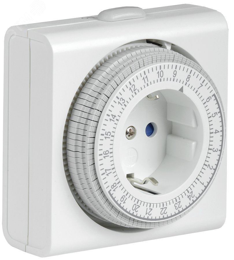 РТМ-3 Розетка-таймер механ. 15мин 24ч 96on/off 16А IP20 ERT-21-1-16-S-15-0-20-K01