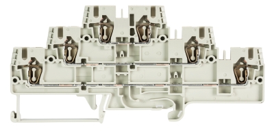 Клемма этажн. WKFN 2,5 E3/35 - 3-х этажная клемма, тип фиксации провода: пружинный, номинальное сечение: 2,5 мм кв., 20A, 500V, ширина: 5 мм, цвет: серый, тип монтажа: DIN 35
