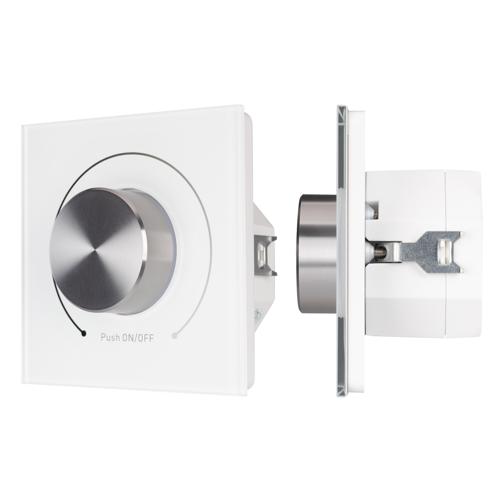 INTELLIGENT ARLIGHT Роторная панель DALI-133-BR-DIM-IN (BUS, 230V) 026493 - Встраиваемая роторная панель с выходом DALI. Установки адреса нет (Broadcast). Питание 100-240 VAC, встроенный источник тока для DALI-линии (выход 125 mA). До 32 устройств DALI. Н