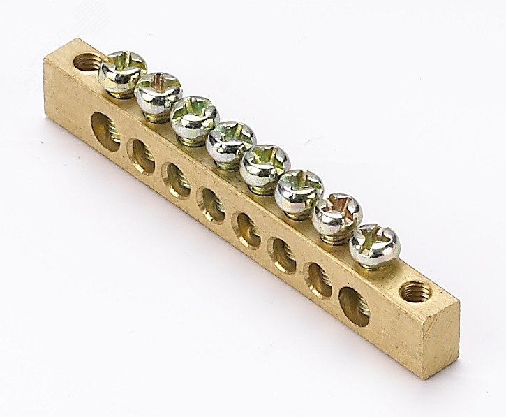 Шина нулевая 8 групп/крепеж по краям 6х9мм 32002DEK