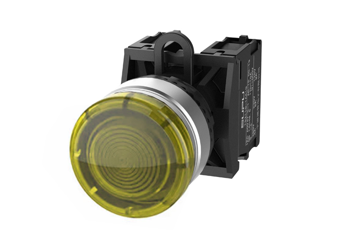 Кнопка грибовидная (желтая) TS2527-0EM30-R20 - Кнопка грибовидная, без блокировки, LED AC 220V, алюминиевое переднее кольцо, с плавным нажатием, с контактной группой 2NO, диаметр головки кнопки 30 мм, диаметр посадочного отверстия: 22 мм, цвет: желтый
