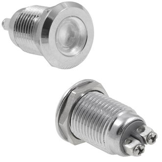 GQ12D-W - Антивандальная индикаторная лампа, цвет белый, 12-24В, 2А, посадочный диаметр М12, винтовое соединение