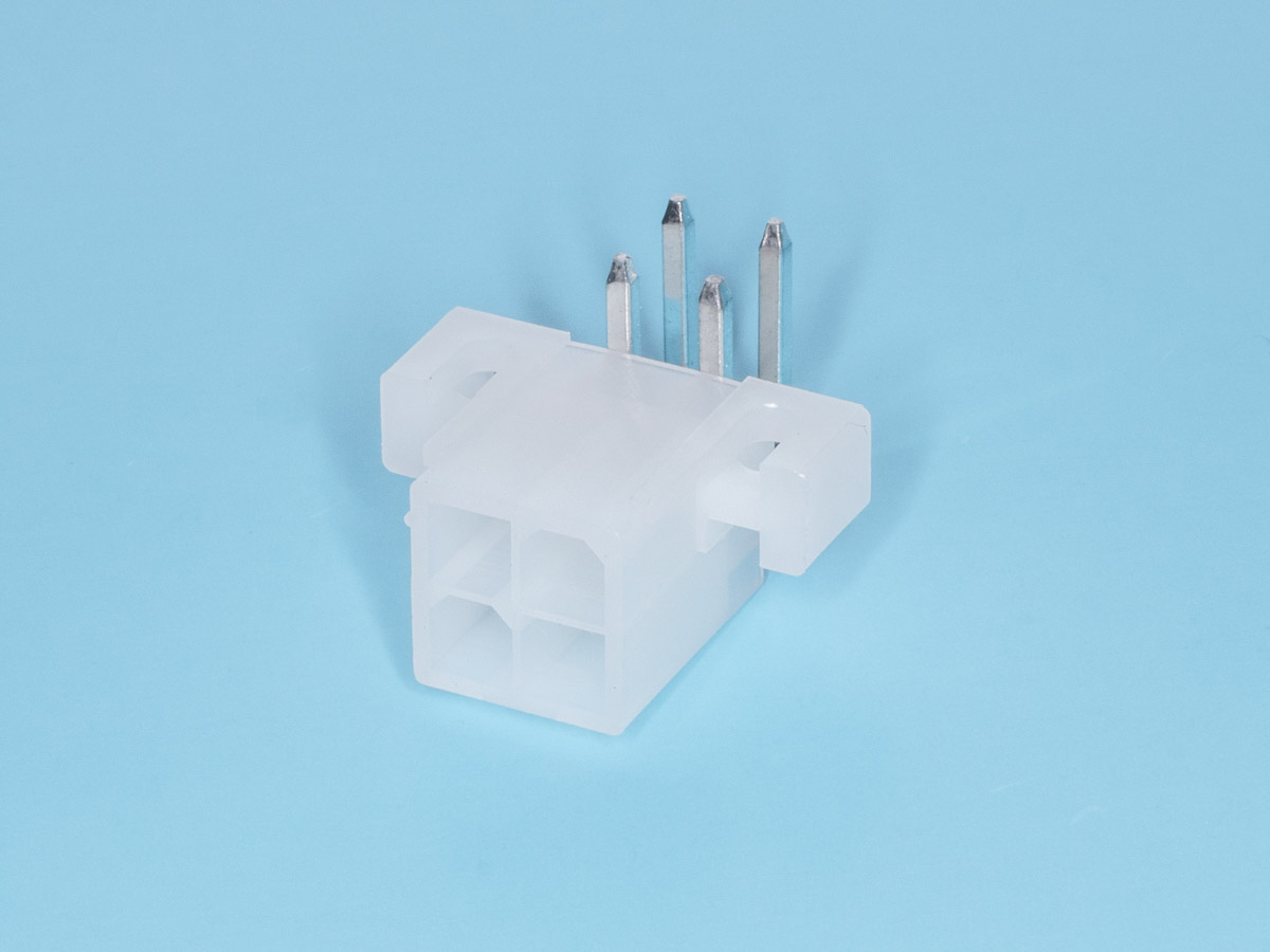 MF-4MRB - Разъем питания (с контактами) Mini-Fit, 4pin, вилка на плату угловая под винты, шаг 4,2мм