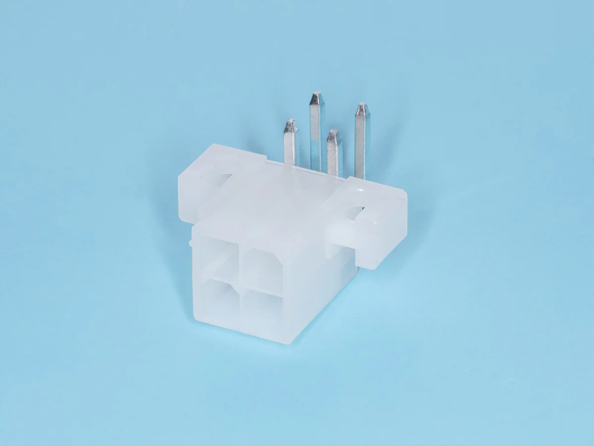 MF-4MRB - Разъем питания (с контактами) Mini-Fit, 4pin, вилка на плату угловая под винты, шаг 4,2мм