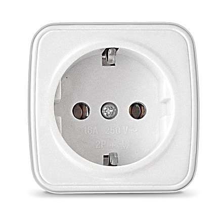 Розетка 1-м ОП Электра 16А IP20 с заземл. бел. 0012