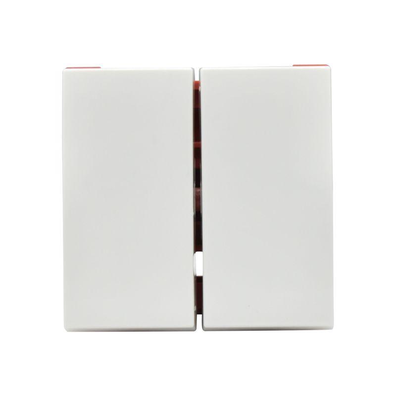 ВК1-22-00-П Выключатель двухклавишный (на 2 модуля) ПРАЙМЕР белый CKK-40D-VD2-K01