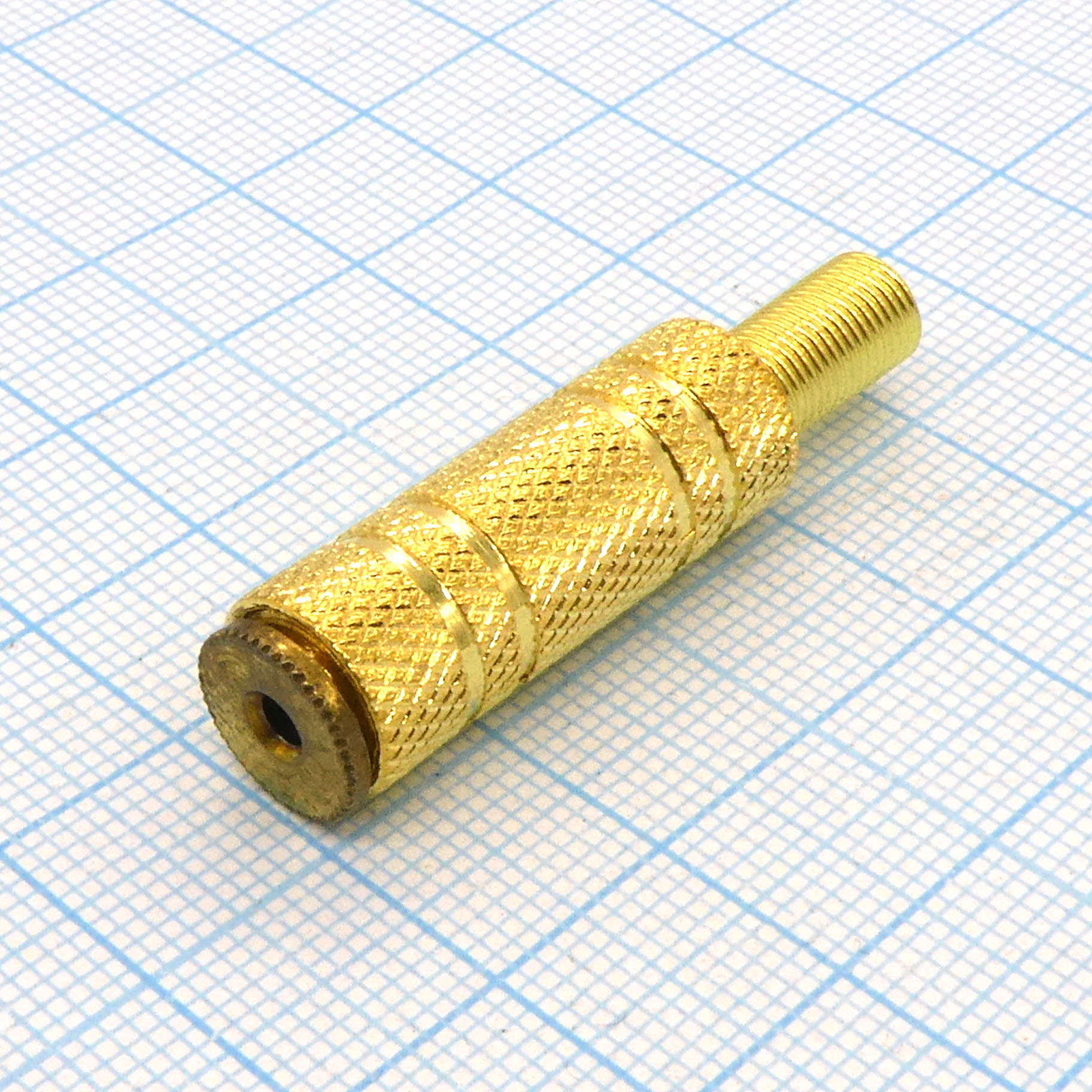 TRS 2.5 (micro jack) гнездо каб мет Gold - Стерео аудио гнездо 2.5 мм кабельное металлическое
