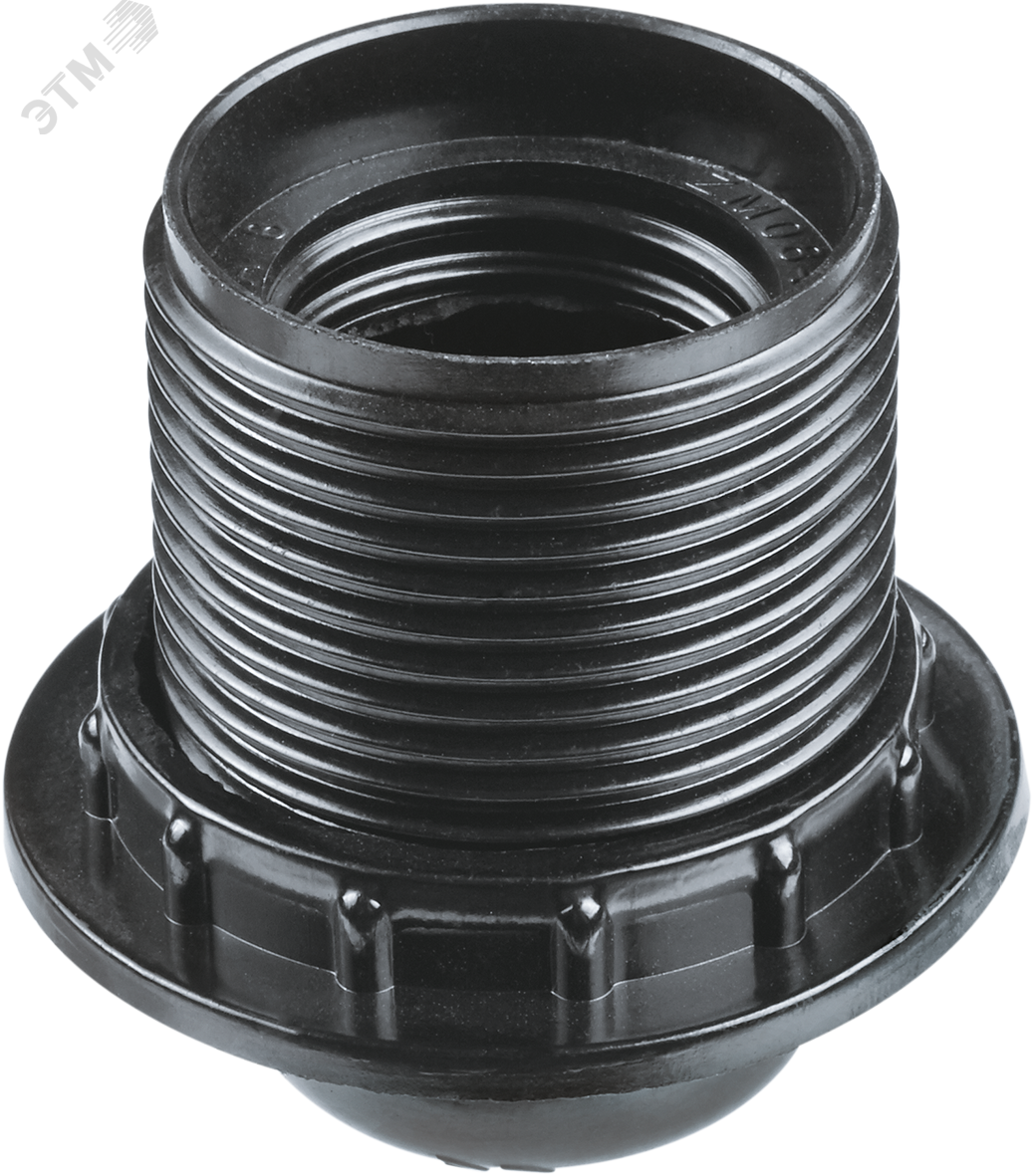 Патрон люстровый Е27 карболитовый с кольцом черный 19439