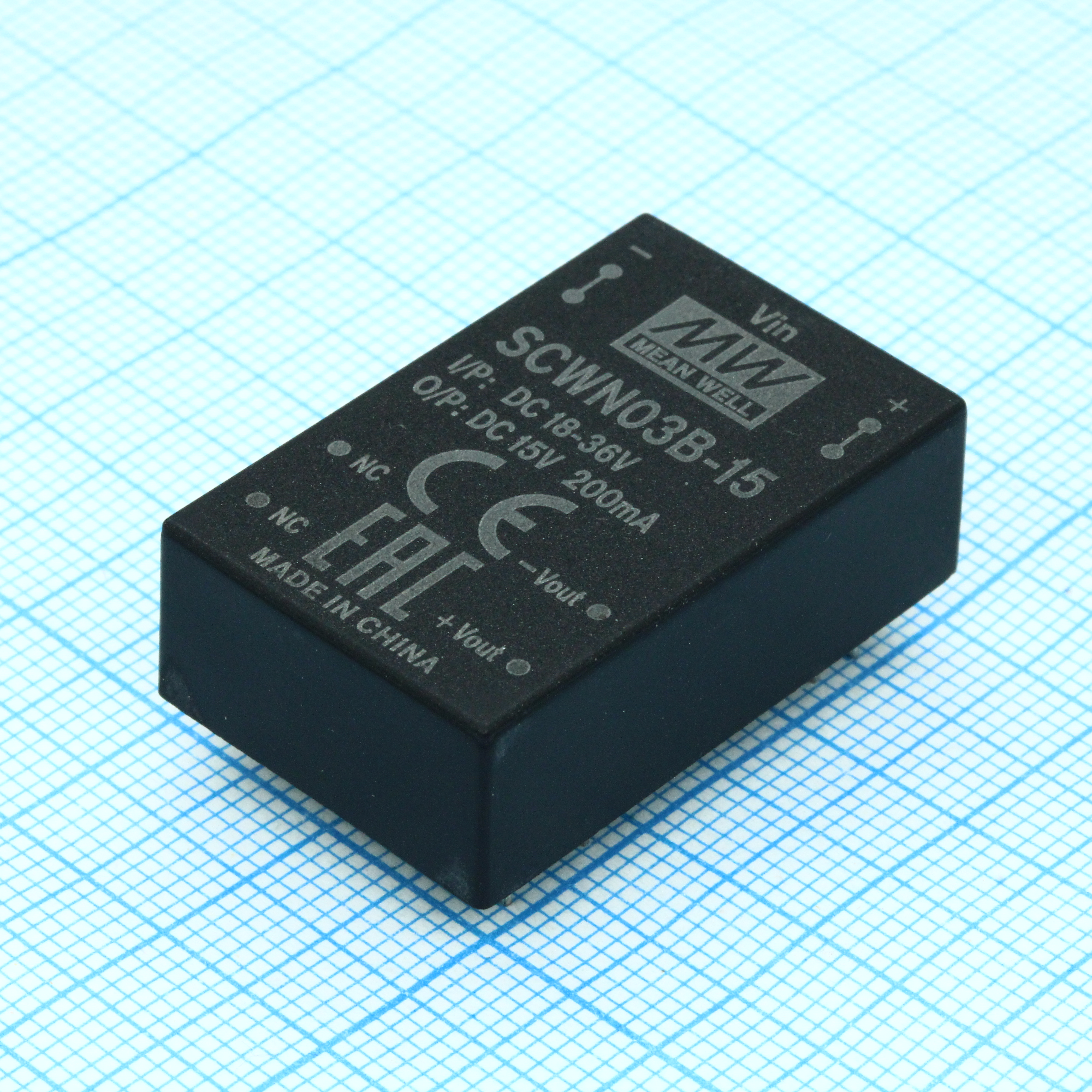 SCWN03B-15 - Преобразователь DC/DC 3Вт вход 18-36В выход +15В 200мА