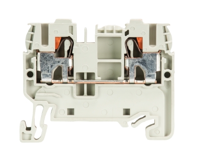 Клемма WTP 2,5/4 - Проходная клемма, тип фиксации провода: push in, номинальное сечение: 2,5/4 мм кв., 32A, 800V, ширина: 5 мм, цвет: серый, тип монтажа: DIN 35