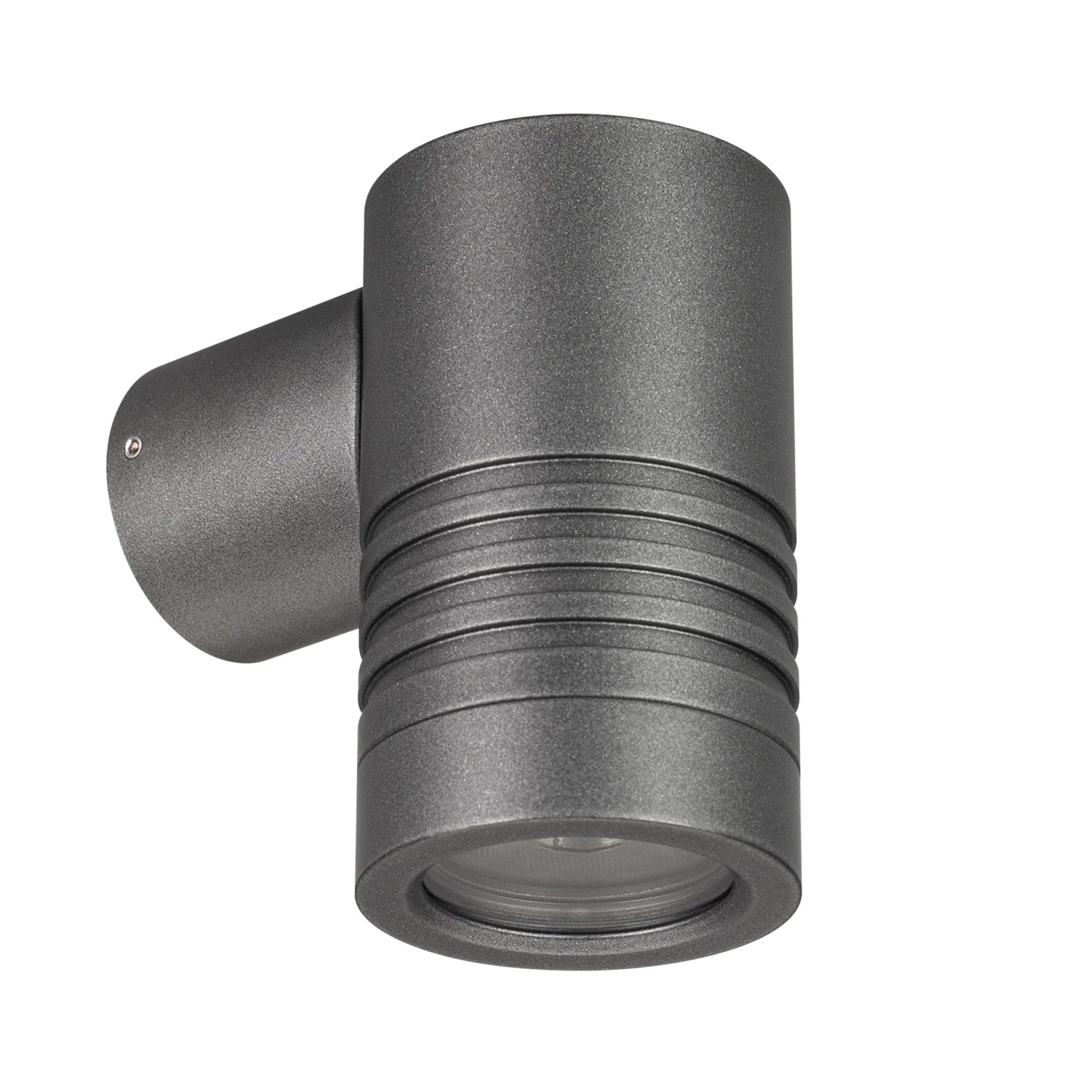 Светильник LGD-RAY-WALL-R46-3W Day4000 (GR, 24 deg, 230V) 033309 - Накладной настенный светильник. Мощность 3,5 Вт, св. поток 310 лм, 88 лм/Вт, дневной 4000 K, CRI>80, угол 24°, напряжение питания 230 В. Темно-серый фигурный корпус из алюминия, экран стек