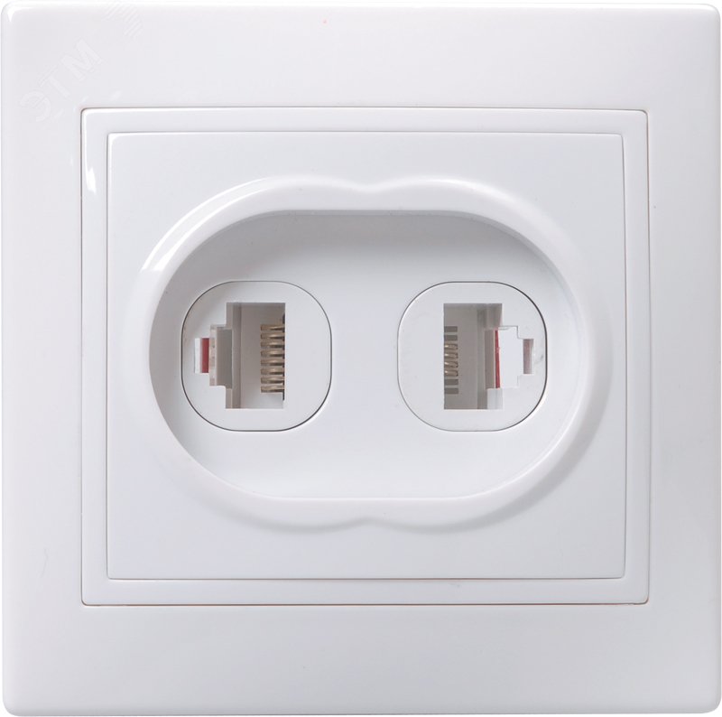 КВАРТА Розетка двойная компьютерная и телефонная белая EIK10-K01-DM
