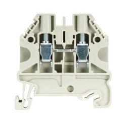 Клемма WT 4 - Проходная клемма, тип фиксации провода: винтовой, номинальное сечение: 4 мм кв., 32A, 1000V, ширина: 6 мм, цвет: серый, тип монтажа: DIN 35