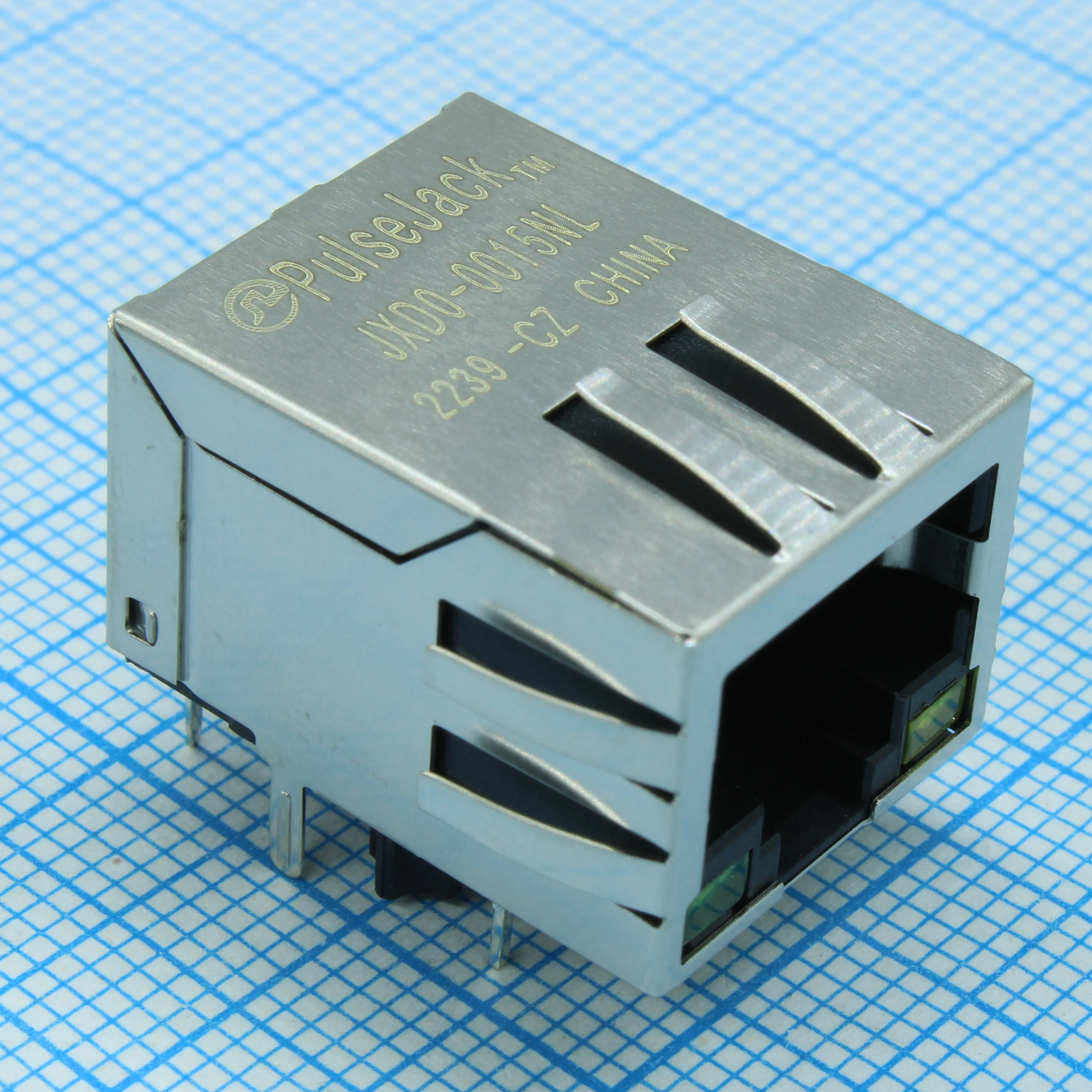JXD0-0015NL - Разъем RJ45 LED индикация зеленый/желтый 10/100 Base-T 1 порт угловой защита от помех