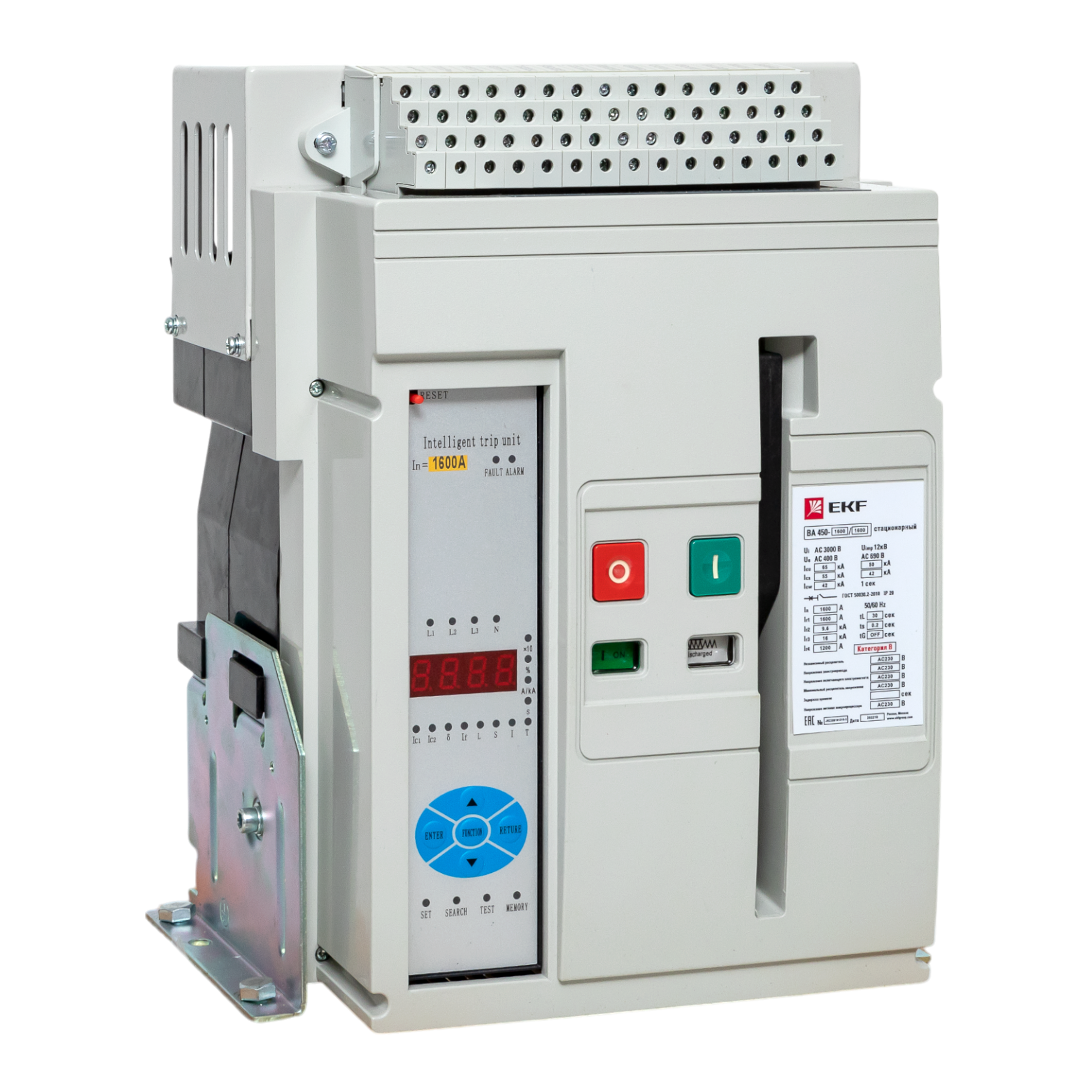 Автоматический выключатель ВА-450 1600/1000А 3P 55кА стационарный mccb450-1600-1000