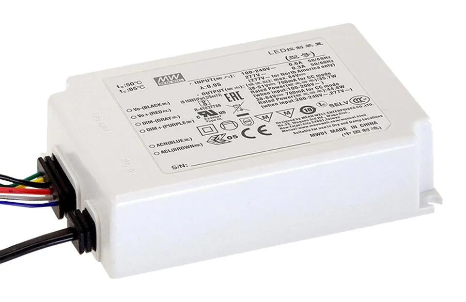 ODLC-45-1050 - AC-DC, 45.2Вт, вход 90…295В AC, 47…63Гц/125…417В DC, ККМ, выход 26…43В/1050мА, изоляция 3750В AC, в кожухе 120х75х25, -20…+80°С (корпус), димминг 0...10 В/ШИМ