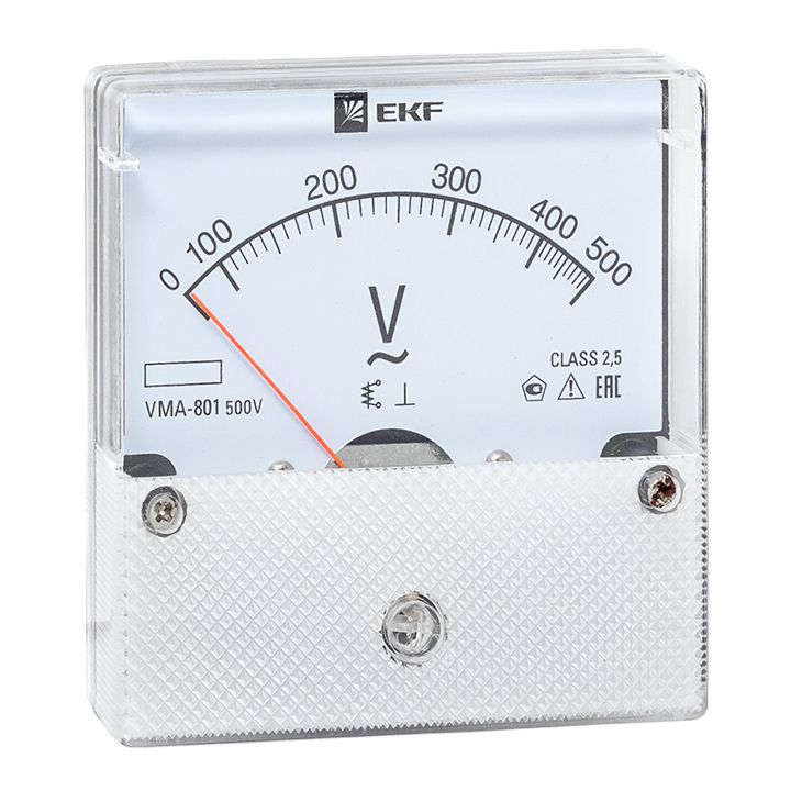 Вольтметр VMA-801 аналоговый на панель (80х80) круглый вырез 500В прямое подкл. PROxima vma-801-500