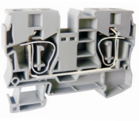 Проходная клемма UJ5-10 - Проходная клемма, тип фиксации провода: пружинный, номинальное сечение: 10 мм кв., 65A, 800V, ширина: 10,2 мм, цвет: серый, тип монтажа: DIN 35