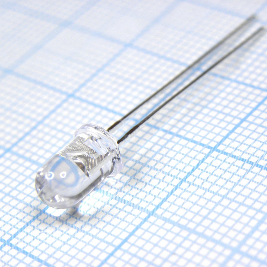 L-7113QBC-D - Светодиод 5мм/синий/465нм/1700-2700мкд/прозрачный/16°