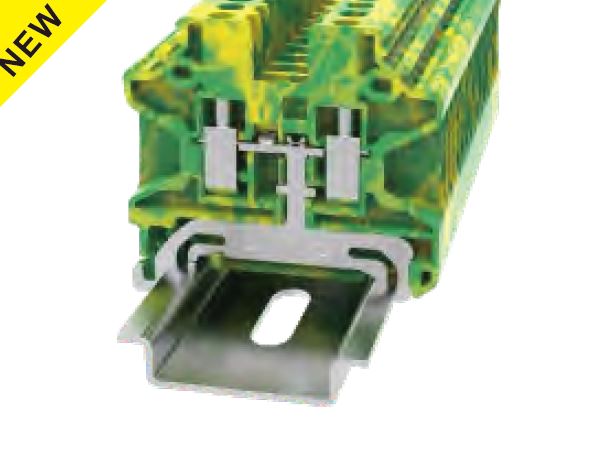 Заземляющая клемма DHV2.5-PE-01P-1C - Заземляющая клемма, высоковольтная, тип фиксации провода: винтовой, номинальное сечение: 2.5 мм кв.,  ширина: 25 мм, цвет: желто-зеленый, тип монтажа:  DIN35