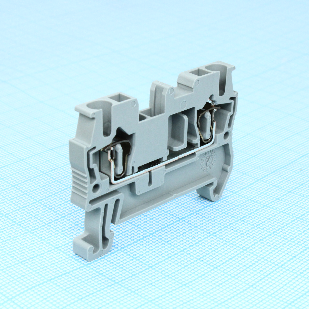 ST 2,5 - Проходные клеммы, номинальное напряжение: 800 В, номинальный ток: 24 A, тип подключения: Пружинный зажим, количество точек подсоединения: 2, cечение: 0,08 мм? - 4 мм?, AWG: 28 - 12, ширина: 5,2 мм, цвет: cерый