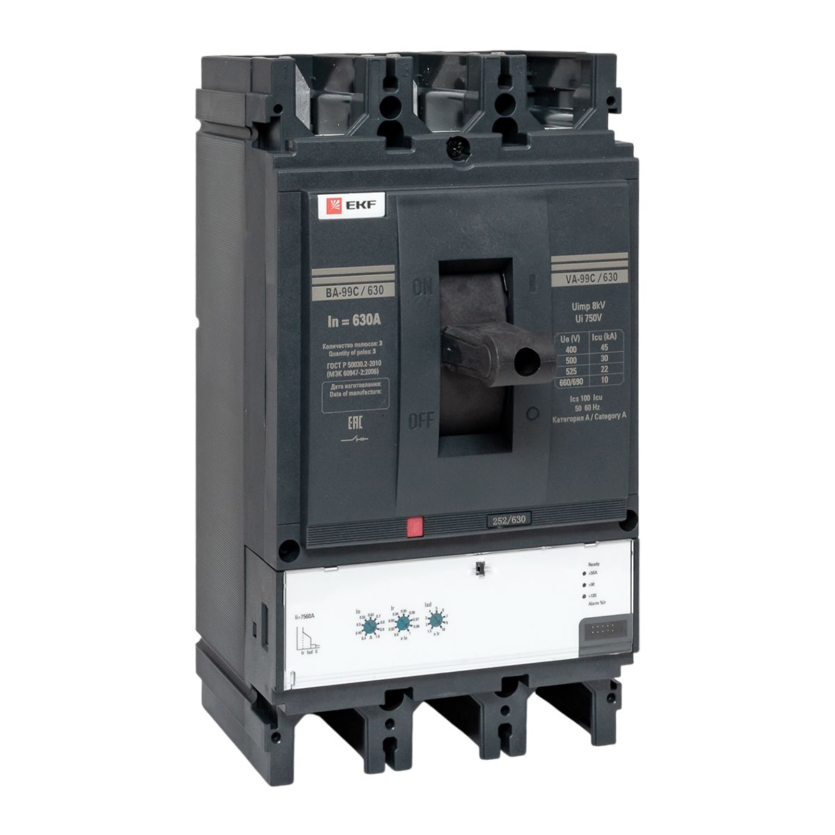 Выключатель автоматический 3п 630/630А 45кА ВА-99C Compact NS PROxima mccb99C-630-630