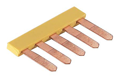 Соед.мостик IVB WK4..5 - Соединительный мостик, для установки в зажимную клетку, толщина 0,5 мм, изолированный, 5 полюсов, для клемм: WK 4 / U; WK 4 TK, цвет: желтый