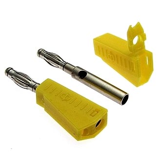 Z040 4MM STACKABLE PLUG YELLOW - Штекер Z040 4 мм составной штекер, желтый, под пайку