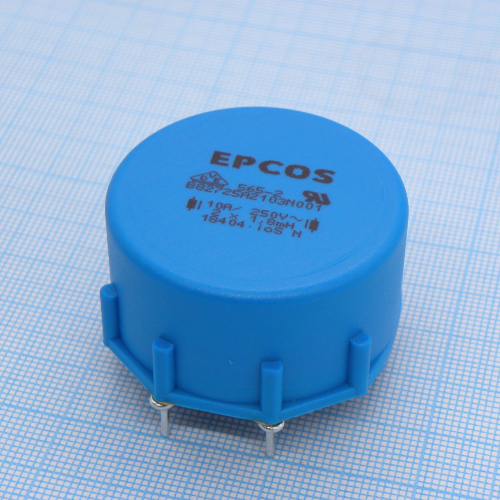 B82725A2103N001 - Фильтр синфазных помех 2х1.8mH, 4А, 14 мОм, 250В, 20 x 30 (мм), горизонтального исполнения