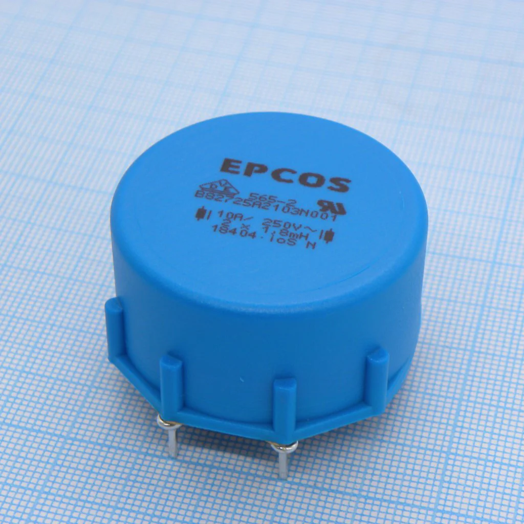 B82725A2103N001 - Фильтр синфазных помех 2х1.8mH, 4А, 14 мОм, 250В, 20 x 30 (мм), горизонтального исполнения
