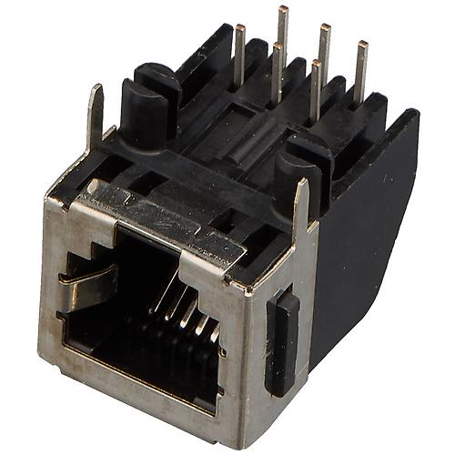 5555154-1 - Разъем модульный RJ-25 розетка 6 контактов шаг 2.54мм угловой монтаж в отверстие 6 терминалов 1 порт коробка/лоток
