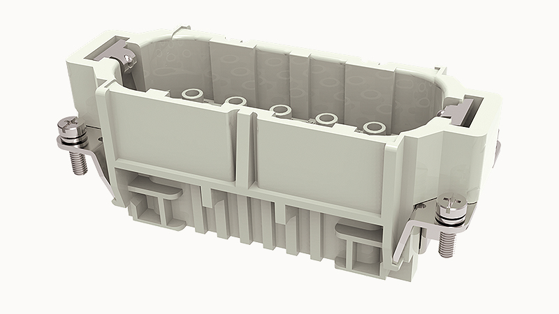Вилочная контактная вставка DD-040-MC - Вилочная контактная вставка, обжимная фиксация, 40 полюсов + PE, типоразмер 16B, 250V, 10A, (обжимные контакты поставляются отдельно)