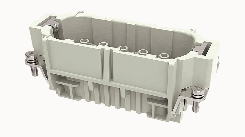 Вилочная контактная вставка DD-040-MC - Вилочная контактная вставка, обжимная фиксация, 40 полюсов + PE, типоразмер 16B, 250V, 10A, (обжимные контакты поставляются отдельно)