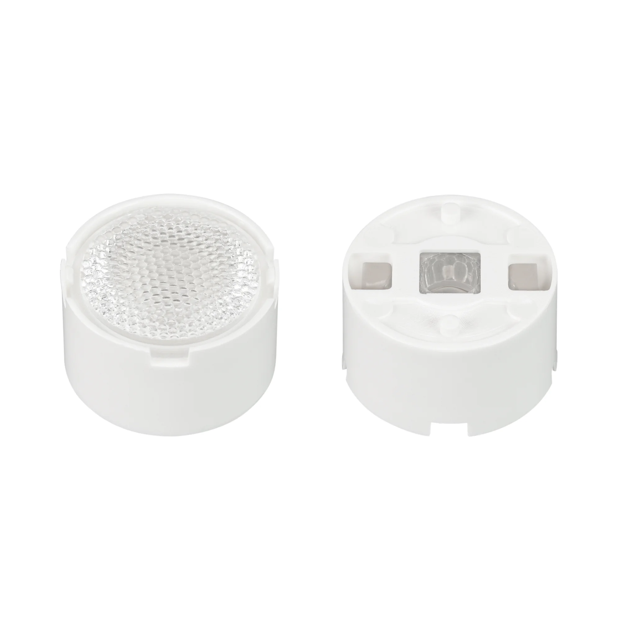 Линза ARL-PM585-U45-D20xH12-HW 032888 - Одиночная линза со съемным холдером белого цвета для светодиодов SMD: 2525, 2835, 3030, 3535, 5050. Угол обзора: вертикальный 45°, прозрачная микропризма. Материал PMMA. Диаметр 19.5 мм, высота 11.76 мм.