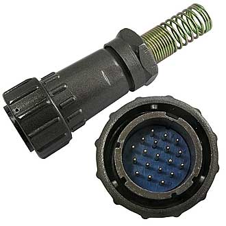 FQ24-19PIN TJ-12 - Кабельная вилка, 19 контактов, пружиный хвостовик под кабель 12мм