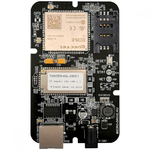 Комплект: Роутер Tandem-4GL-OEM-11, Переходники - пигтейлы UFL-F/SMA-F 15 см  2шт., Саморезы для крепления в корпус  2шт., Wi-Fi антенна диполь c разъемом UFL 2шт. - Встраиваемый LTE (Cat.4) модуль (3G\4G модем, WiFi роутер и POE), количество SIM-карт: 1,