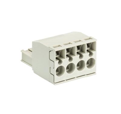 Розетка Wiecon 8113 BFK / 4 TOP K OB - Розеточный разъем, угловой, на кабель, шаг 5 мм, 4 полюса, номинальное сечение: 2,5 мм кв., пружинная фиксация провода, 400V, 12А, без маркировки, цвет: серый, серия 8113 BFK