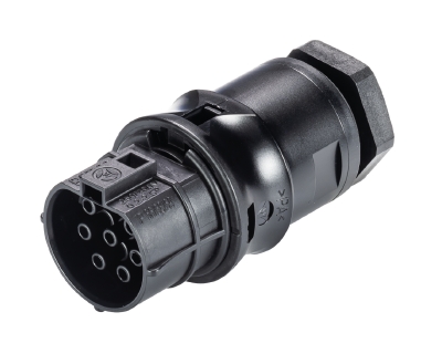 Разъем RST20I7S B1 M00V SW 96.071.6053.1 - Розеточный разъем в панель, М20, IP68(69k), 7 полюсов, винтовая фиксация провода, номинальные характеристики: 250/400V, 20A, цвет: черный, серия RST Classic