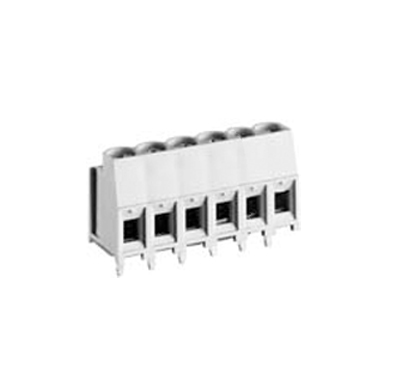 Клемма Wiecon 8191 R / 11/ 6 Z OB - Клемма на печатную плату, подвод кабеля сбоку, 6 полюсов, шаг: 10 мм, винтовая фиксация провода, без маркировки, 300V, 16A, цвет: серый, серия 8191 R