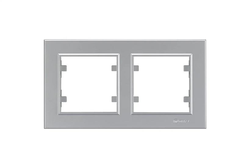 Рамка 2-м Karea горизонт. серебр. 56065702