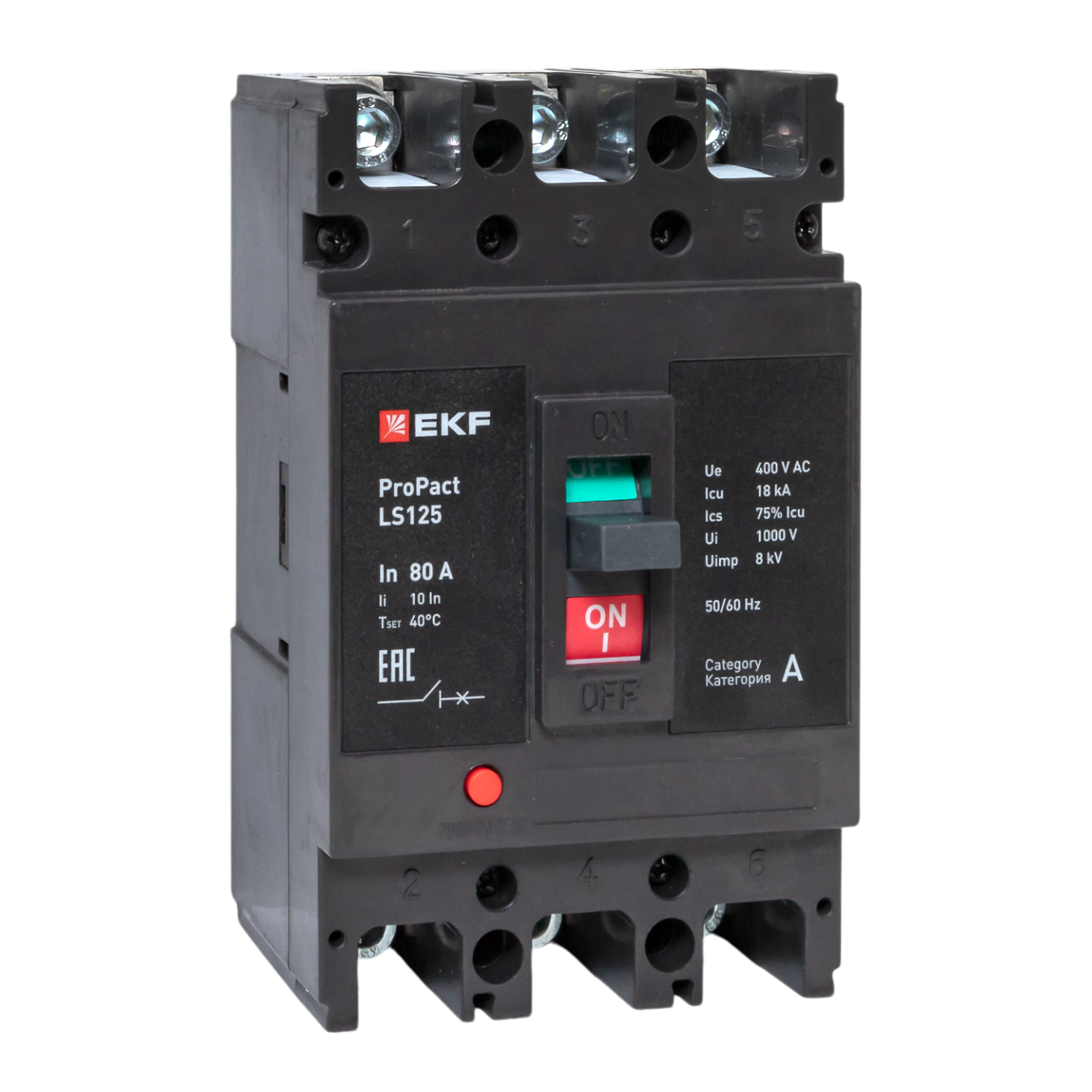 Автоматический выключатель LS125 18кА 3P 80А ProPact EKF