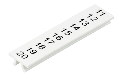 Шильдик M1.008.0103.6 - Маркировка для клемм WKF 1.5, центральная, белая, нанесенные знаки: 11-20