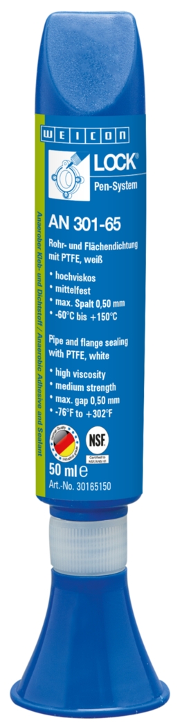 wcn30165150 - 10031782 WEICONLOCK AN 301-65 Герметизация труб и фланцев (50 мл) с PTFE, разрешен к применению в пищевой и ф