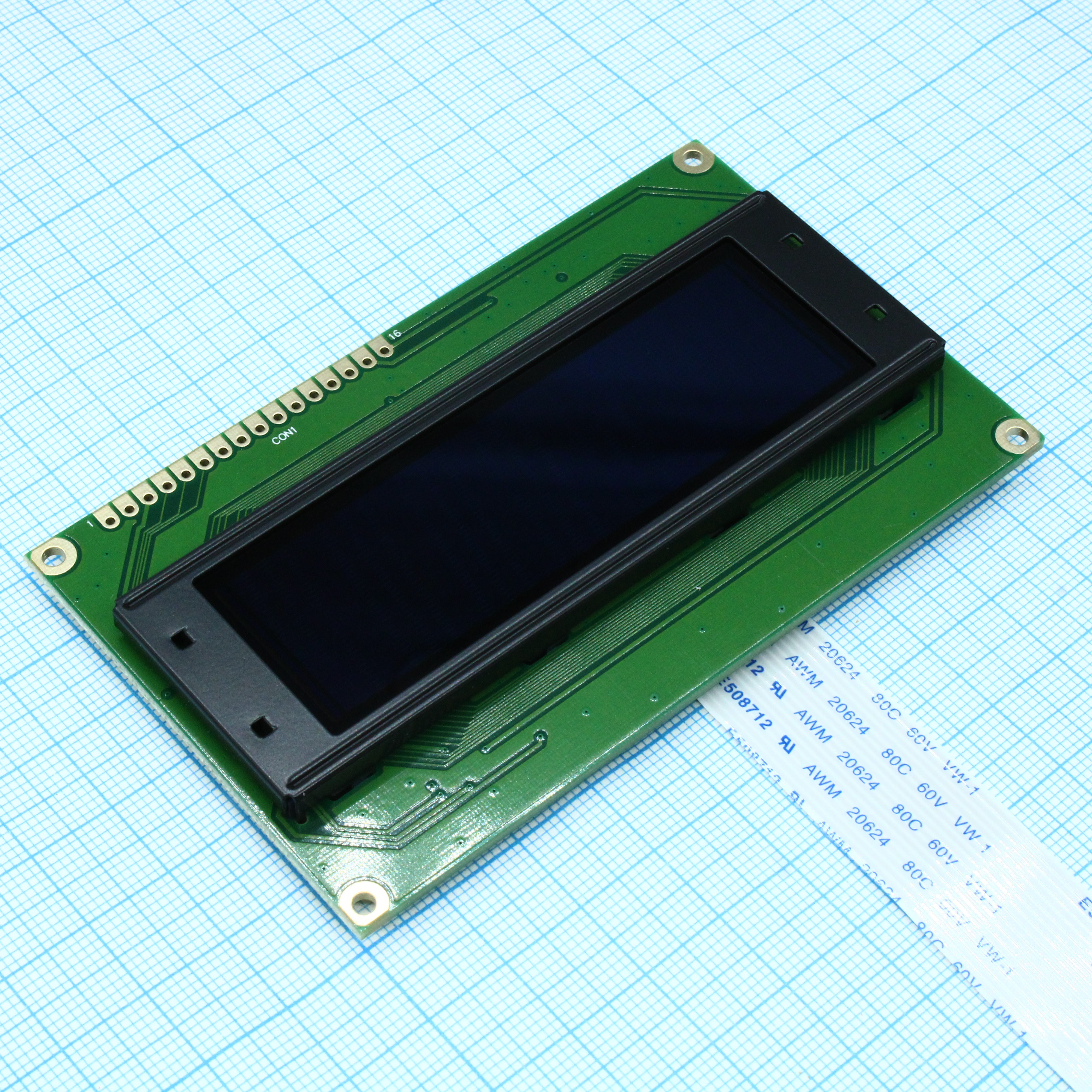 WEH002004BLPP5N00100 - OLED символьный 20х4 (2004B), желтый, контроллер WS0010TX, VDD = 5В, -40 ... +80 С, шлейф 16pin