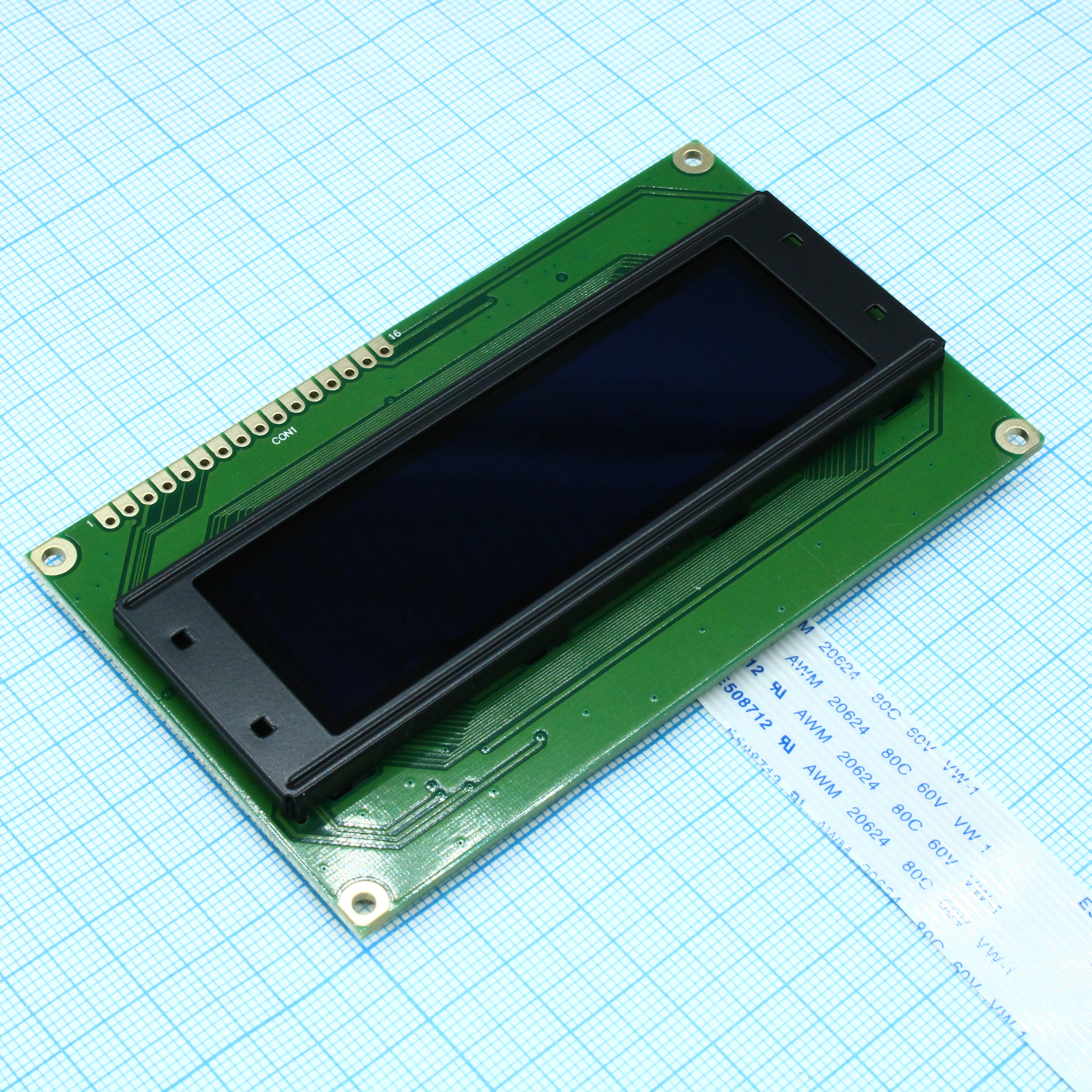 WEH002004BLPP5N00100 - OLED символьный 20х4 (2004B), желтый, контроллер WS0010TX, VDD = 5В, -40 ... +80 С, шлейф 16pin